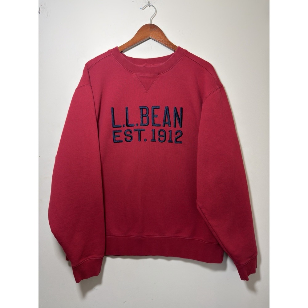 LL Bean Sweatshirt Red XL Embroidered Outdoors